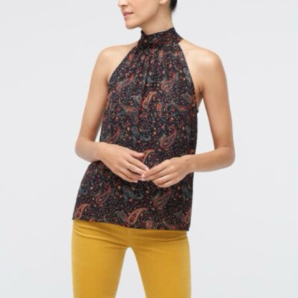 J. Crew Paisley Halter Neck Top - Picture 2 of 7